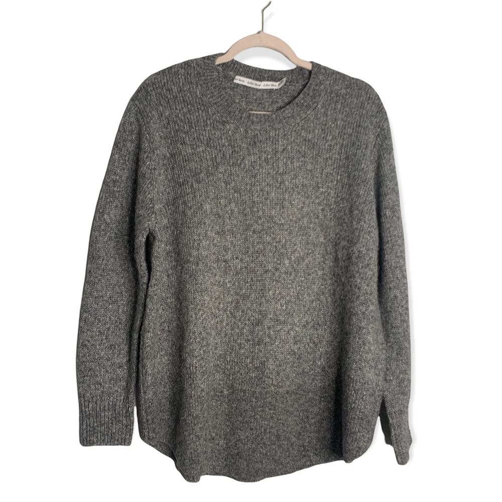 & other stories Wool Alpaca Sweater Circle Hem Heathered Gray Size Large